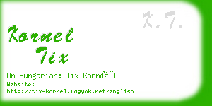 kornel tix business card